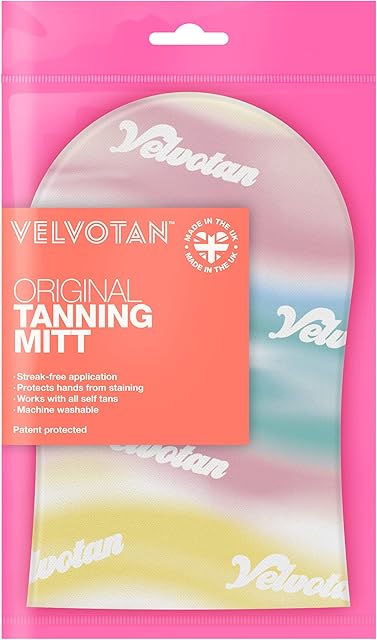 Holographic - The Original Tanning Mitt Velvotan - Self Tanning Applicator - Clever Lotion Resistant - Reusable - Sleek Application