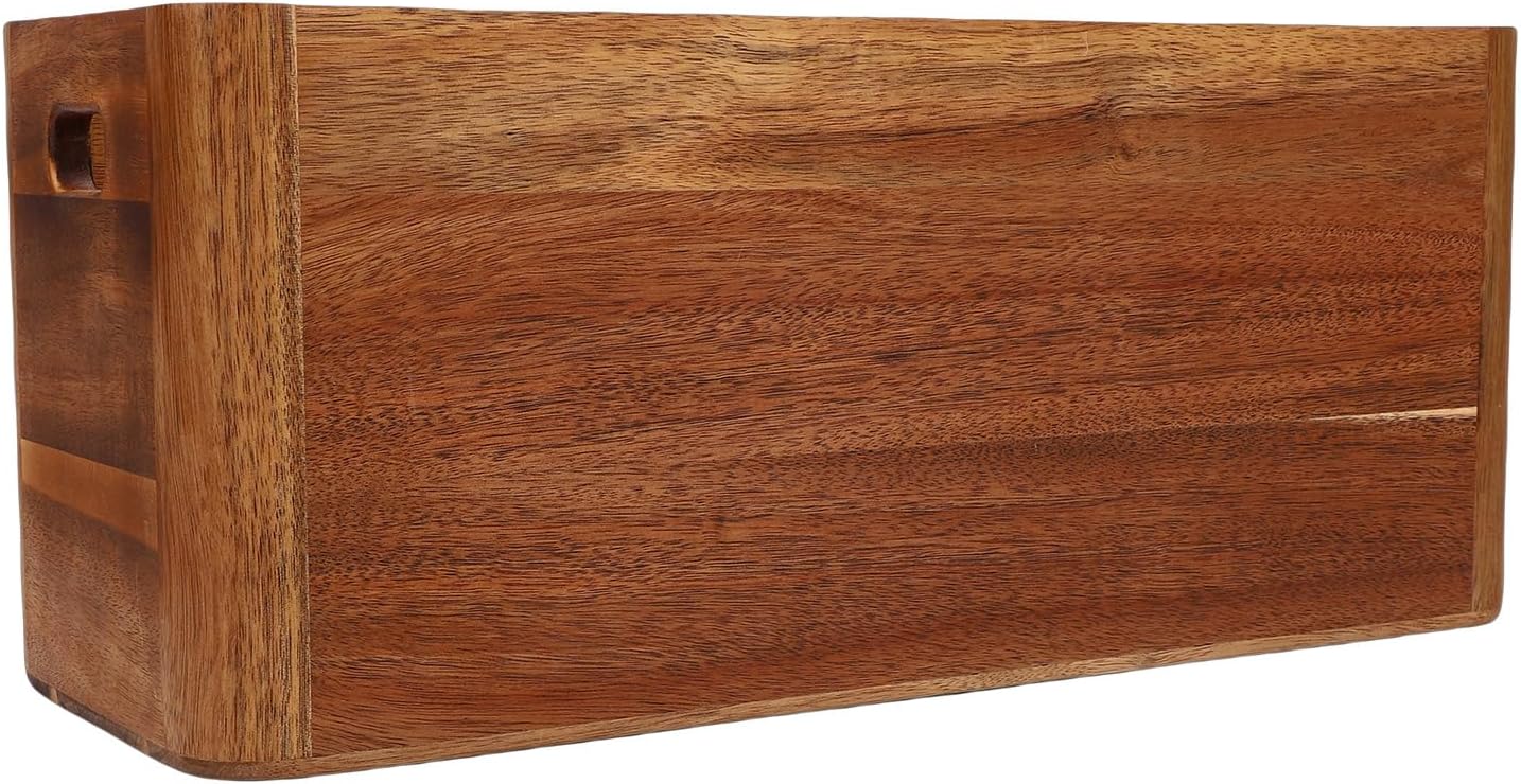 Keenso Kitchen Utensil Holder, Wooden Organizer with Removable Dividers, Perfect for Spoon Fork Spatula Whisk Storage on Countertop