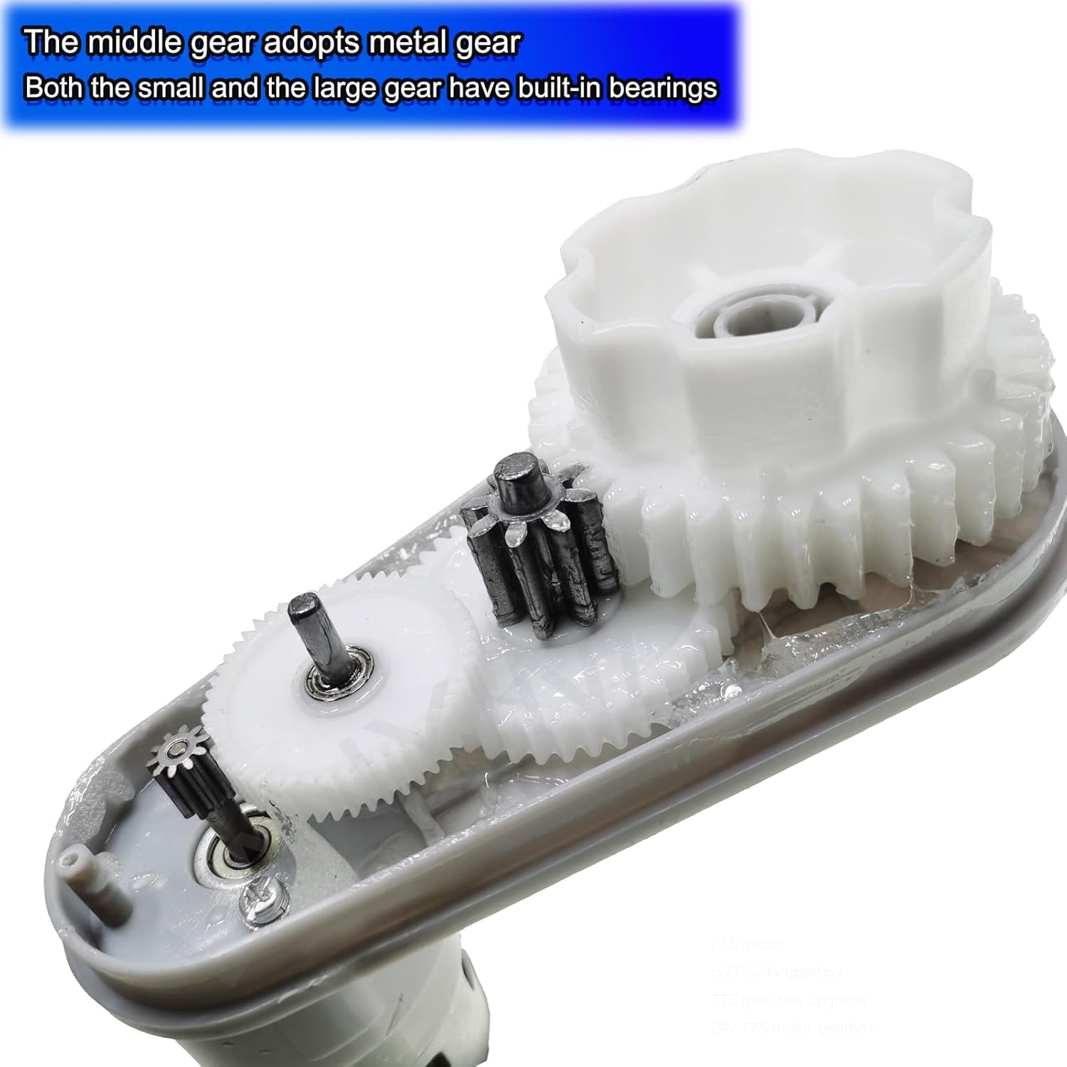 24V Motor RS775 Gearbox Replacement Parts for Ride On Toys Car High Speed Power Wheels Motors Upgrade High Torque DC Motor Parts for Kids Electric Car Upgrade Accessories