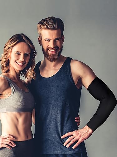 Miniatura 6 de Foaincore 4 pares de mangas de brazo de enfriamiento de talla grande para hombres y mujeres, mangas de protección solar UV, mangas de compresión de