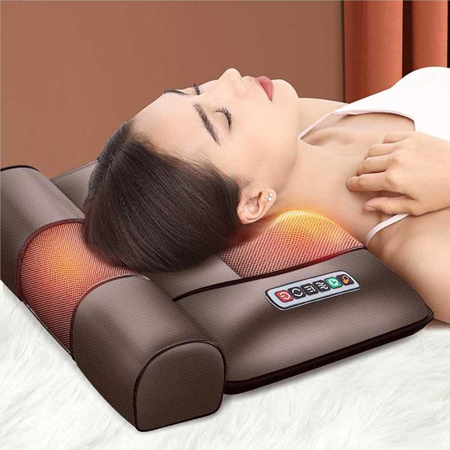Esterilla De Masaje Corporal Completa, Colchón De Masaje Vibratorio De 10 Motores, Cojín Calefactor Plegable para Cuello, Espalda, Cintura, Cadera Y Piernas, Alivia El Estrés Y El, Grey