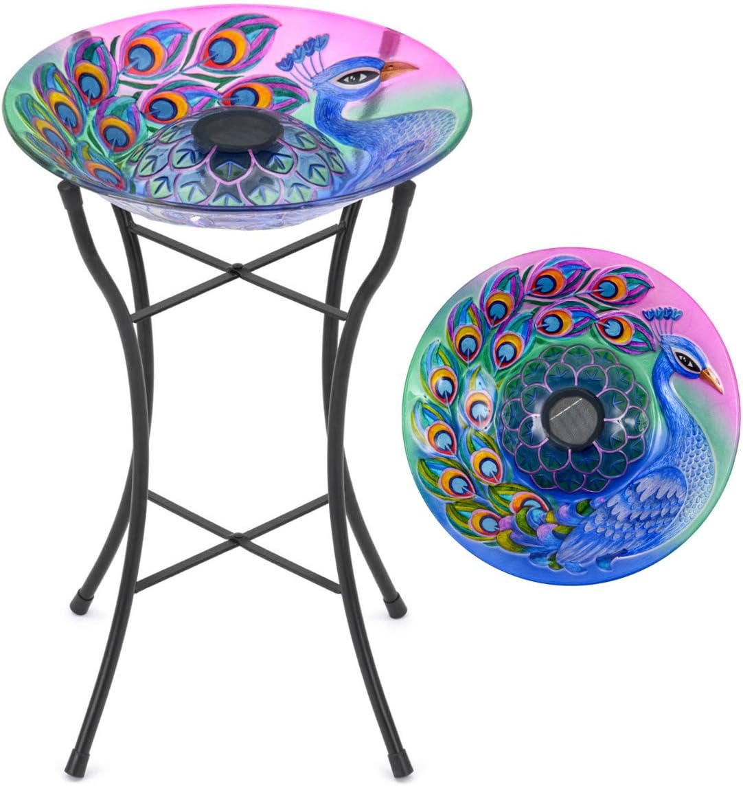 Sunflowers Glass Bird Bath W Stand Bath Bird Glass Sunflowers Wstand Glass Bird Bath Bird Bath Glass Birds