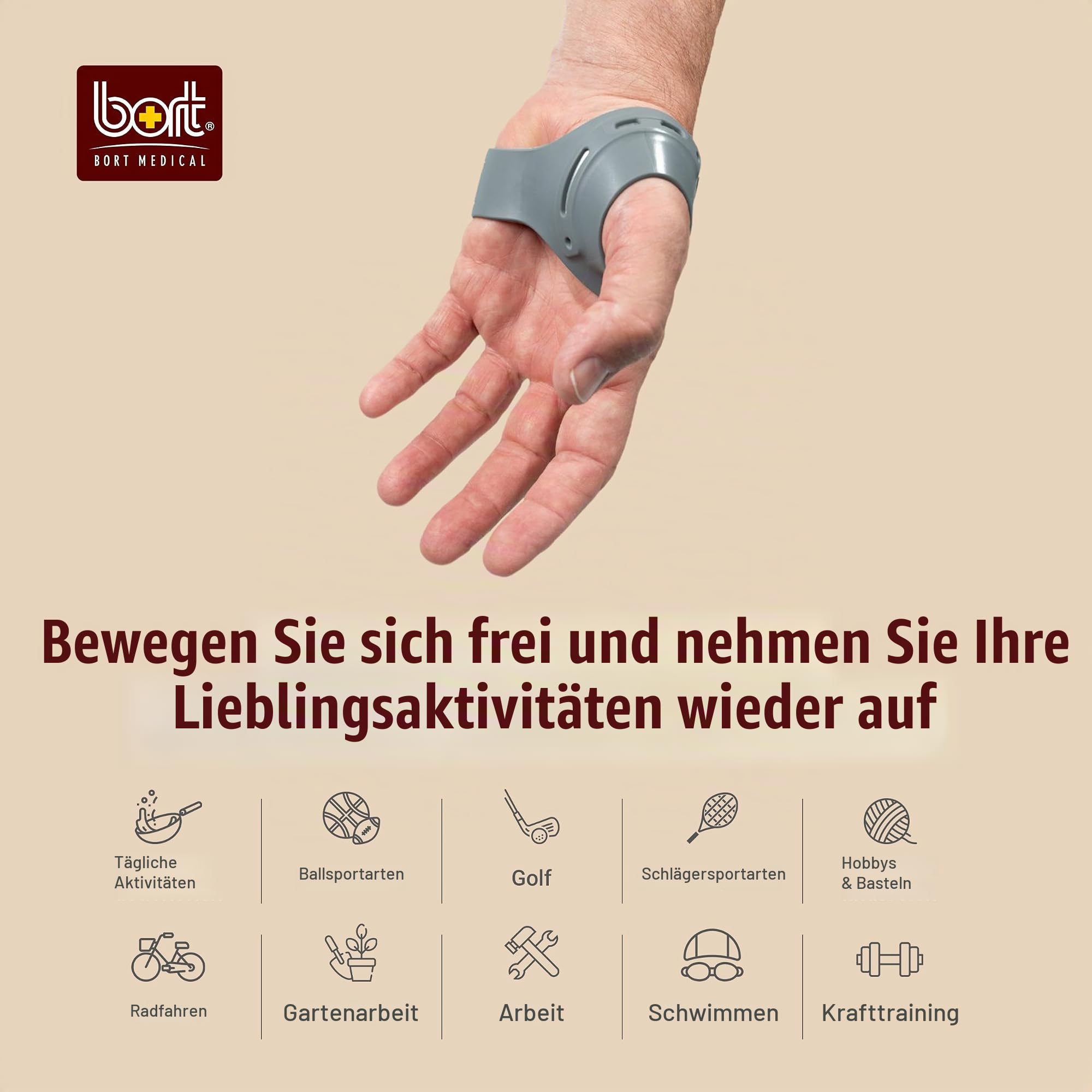 Bort RhizoFlex® Daumen-Ringorthese 1 grau links