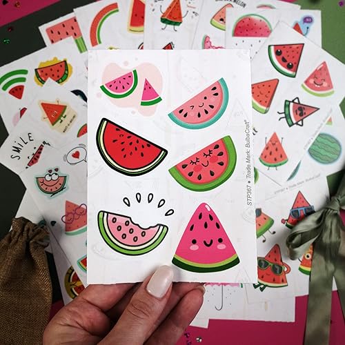 Miniatura 6 de BulbaCraft Pegatinas de sandía, calcomanías de melón, pegatina de melón, recuerdos de fiesta de sandía, rellenos de bolsas de golosinas, regalos,