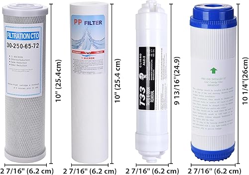 Miniatura 9 de Yescom Juego de 8 piezas de repuesto de filtros para cartuchos de ósmosis inversa de 5 etapas