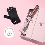 L'ANGE HAIR Ondulé Titanium Curling Wand , Outils Chaud Professionnels Curling Fer 1.25 Salon d'Inch Hair Les baguettes pour les vagues de plage Hair Courroie de Curler pour frisottis, boucles de lasting (Blush 32 MM)