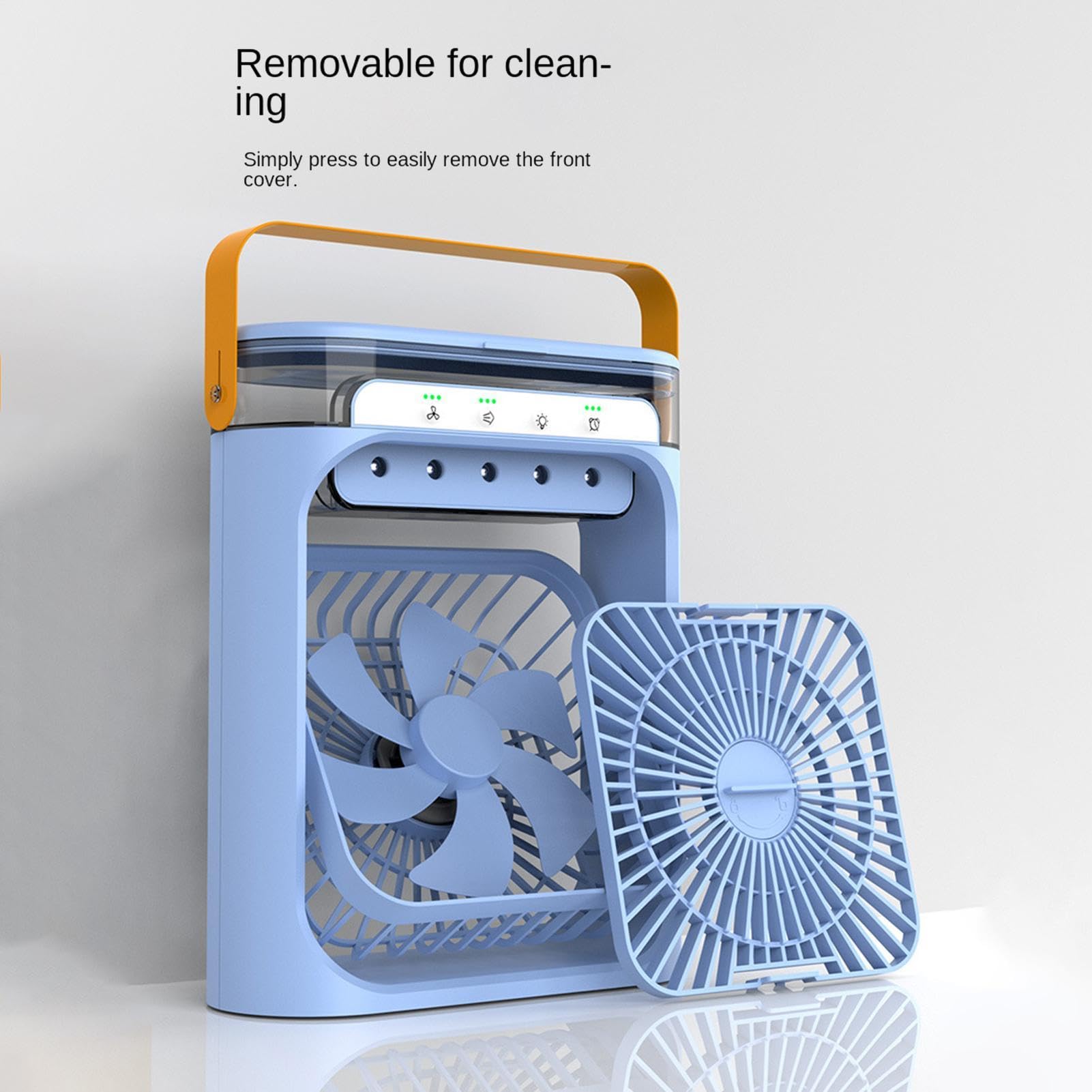 Ventilatore Portatile A Portatile USB Ricaricabile, 3 Velocità, D'Aria | Raffrescatore d'Aria con LED Per Interni Camera Viaggio Campeggio Picnic Vacanza