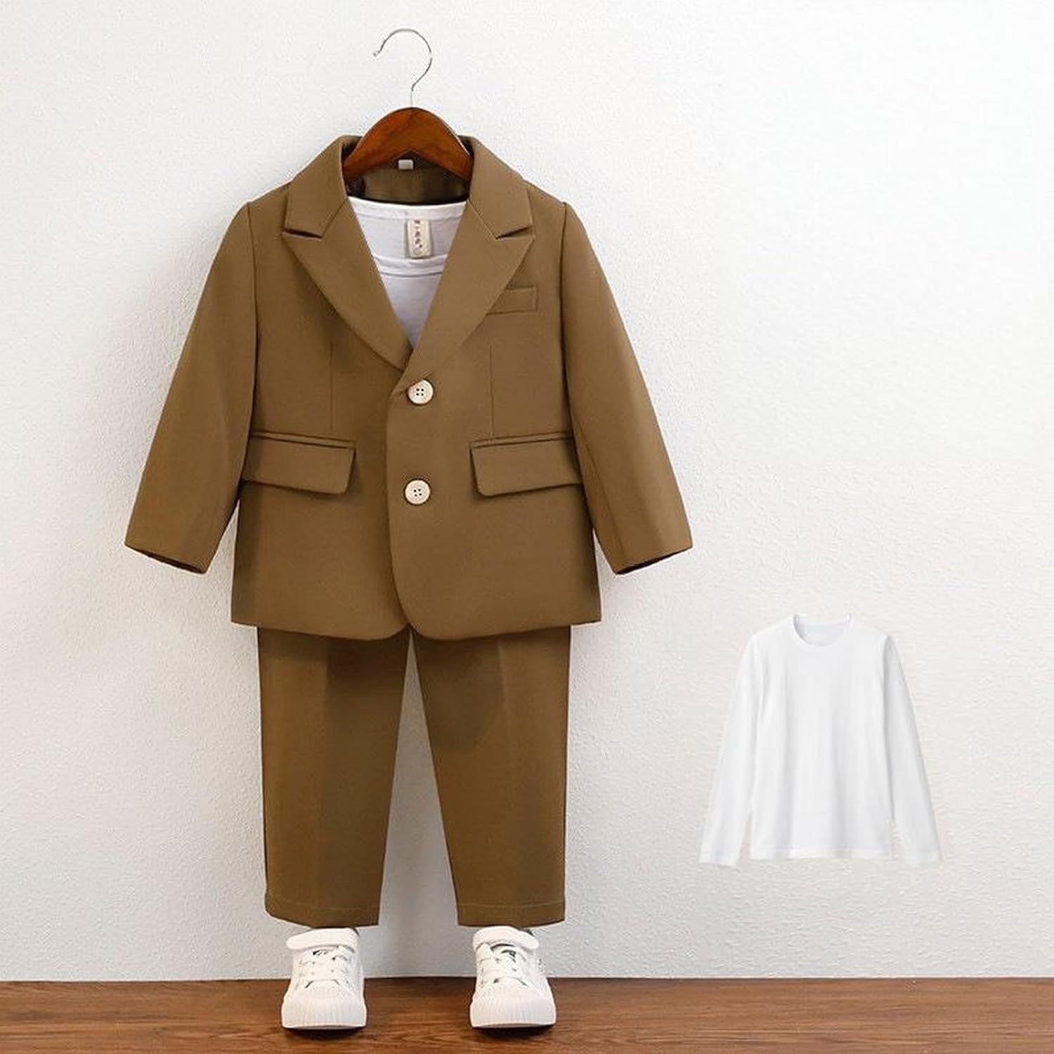 Boys 2 Piece Satin Lapel Tuxedo Suit Set | Ring bearer wedding prom formal wear | Smooth tailored comfy fit