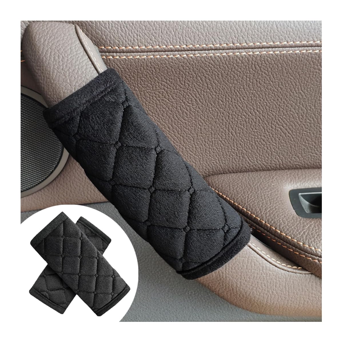 JNNJ 2er Set Plüsch Türgriff-Schoner Für Auto - Rutschfeste Armlehnen Abdeckung