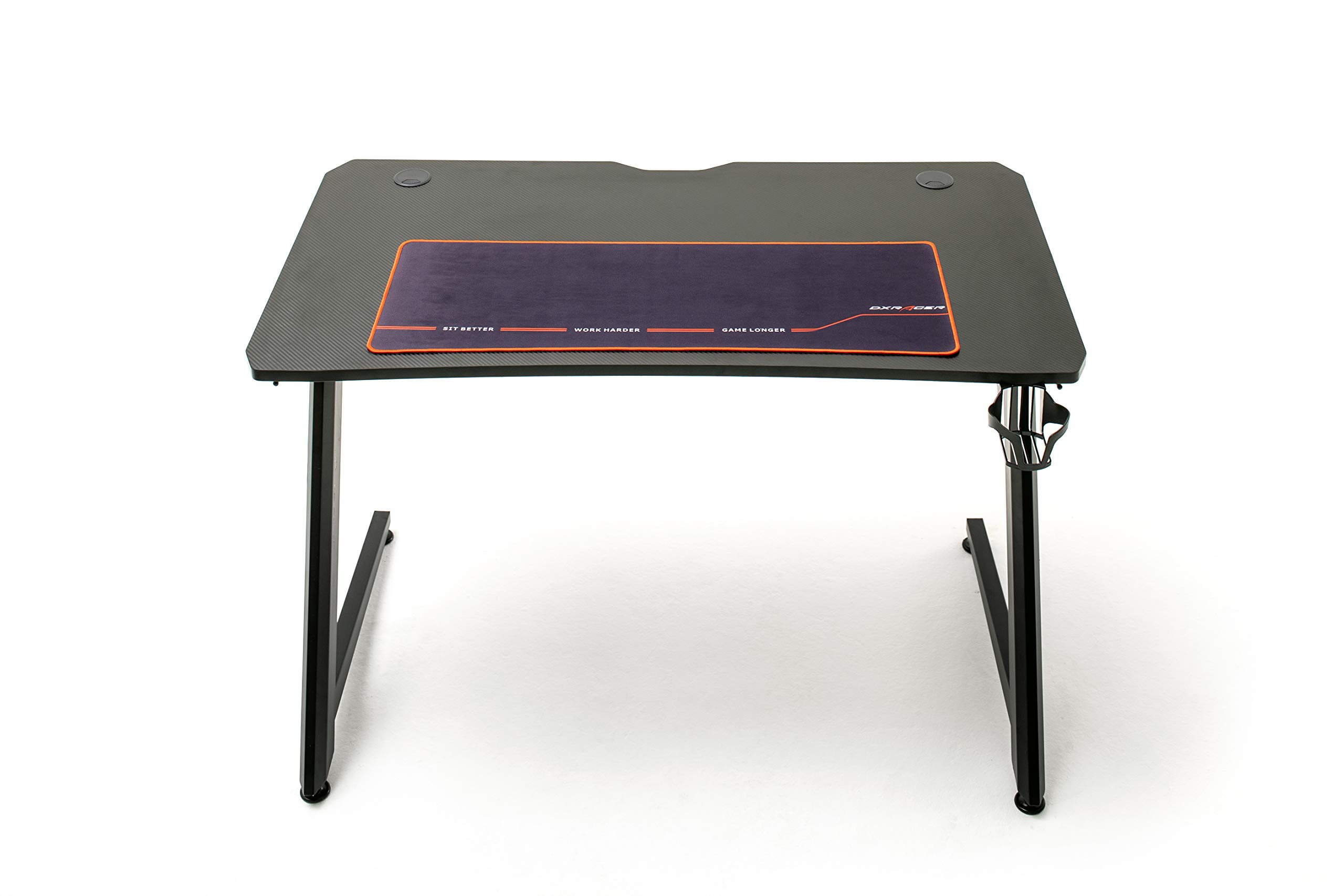 Robas Lund Gaming Tisch DX Racer 5 Gaming Desk Schwarz Carbonlook, BxHxT 111x75x60 cm
