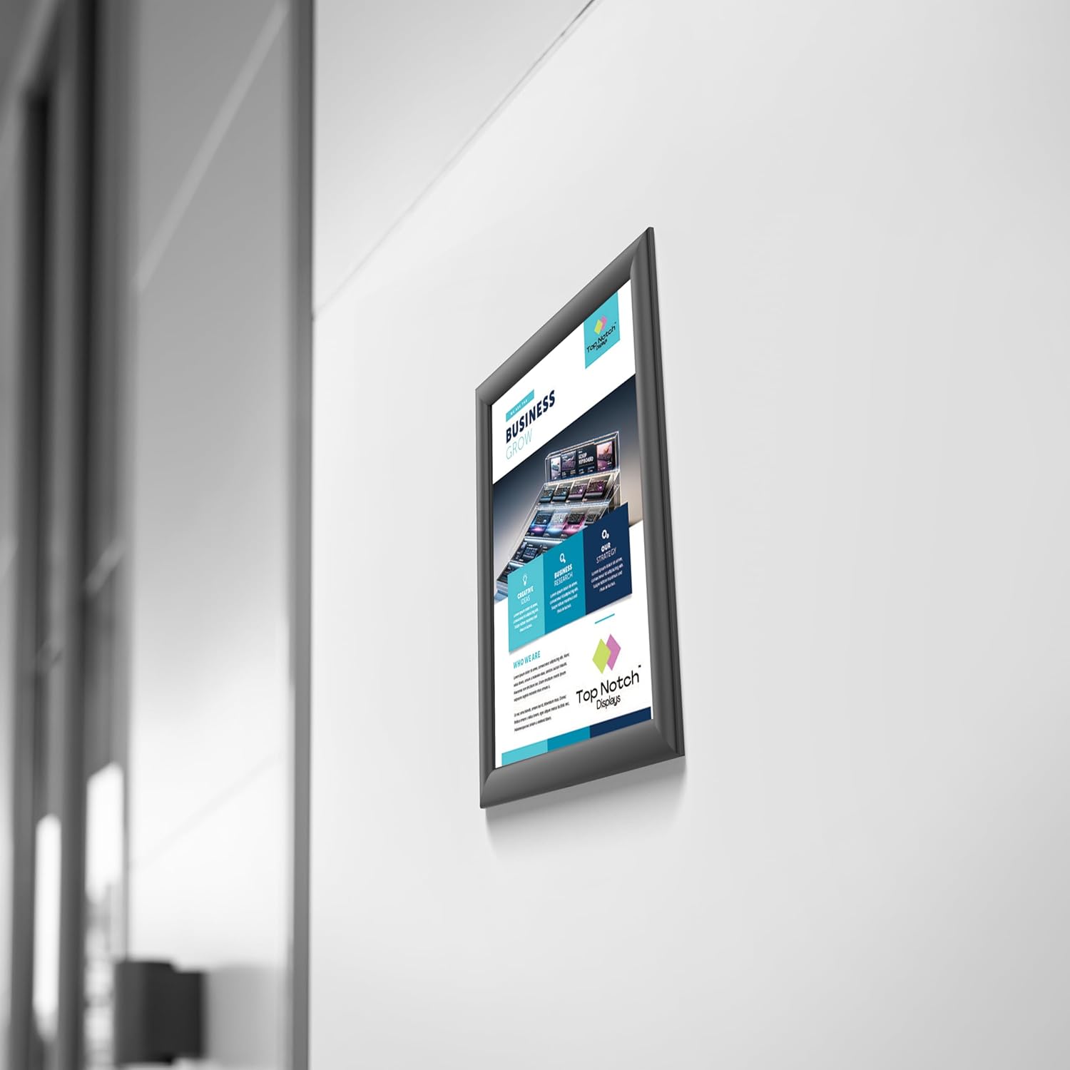 Snap Frames 8.5 x 11, Aluminum Frame, Wall Mount, 1" Profile, Durable Black Finish, Ideal for Posters, Photos, Signage, Sleek Design for Offices or Homes - Pack of 5
