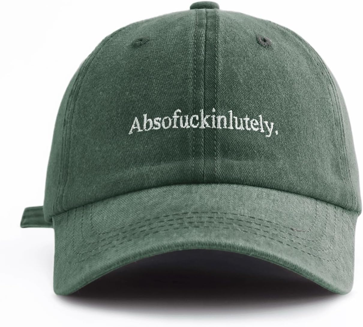 Absofuckinlutely. Embroidered Washed Baseball Cap，Adjustable Size,Lightweight Sun Hat, Suitable for Daily Outdoor Sports Wear