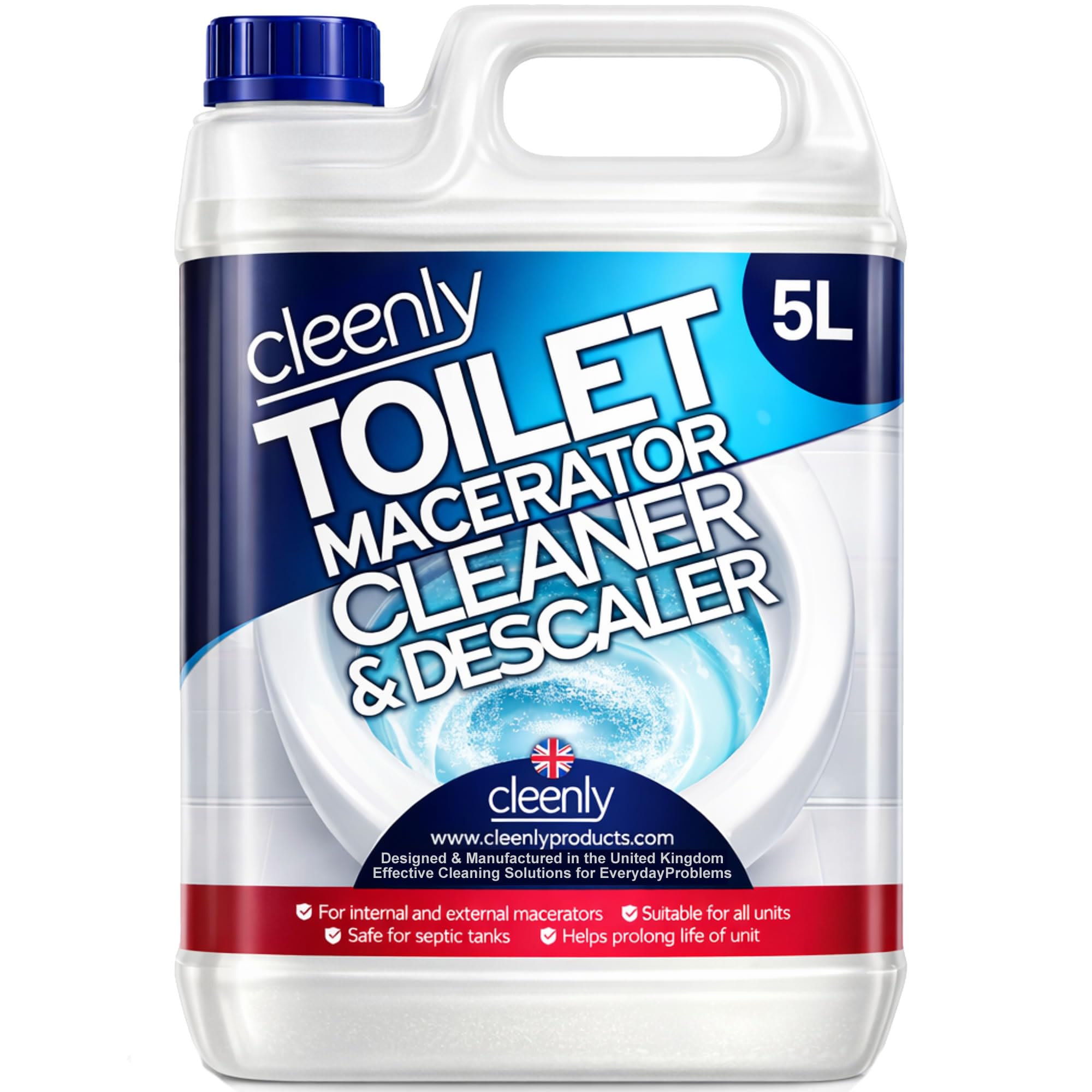 Toilet Macerator Cleaner & Descaler - 5 litres | Super Concentrated, Long-Lasting Formula | Safe for All Saniflo Pump Units, Toilets & Urinals