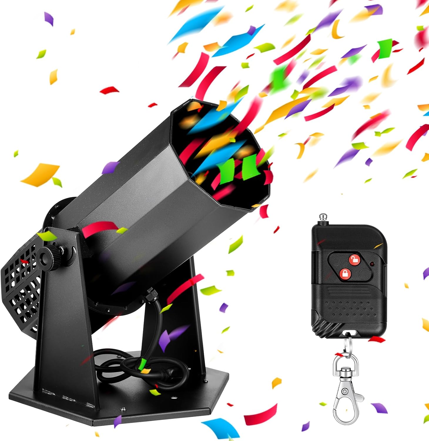 1500w Confetti Cannon Machine Professional Electric Confetti Launcher Shooter with Wireless Remote for Special Event, Parties, Club, Wedding, Concerts