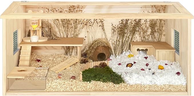 Picture of Wood Hamster Cage, Hamster Cages and Habitats with Transparent Acrylic ...