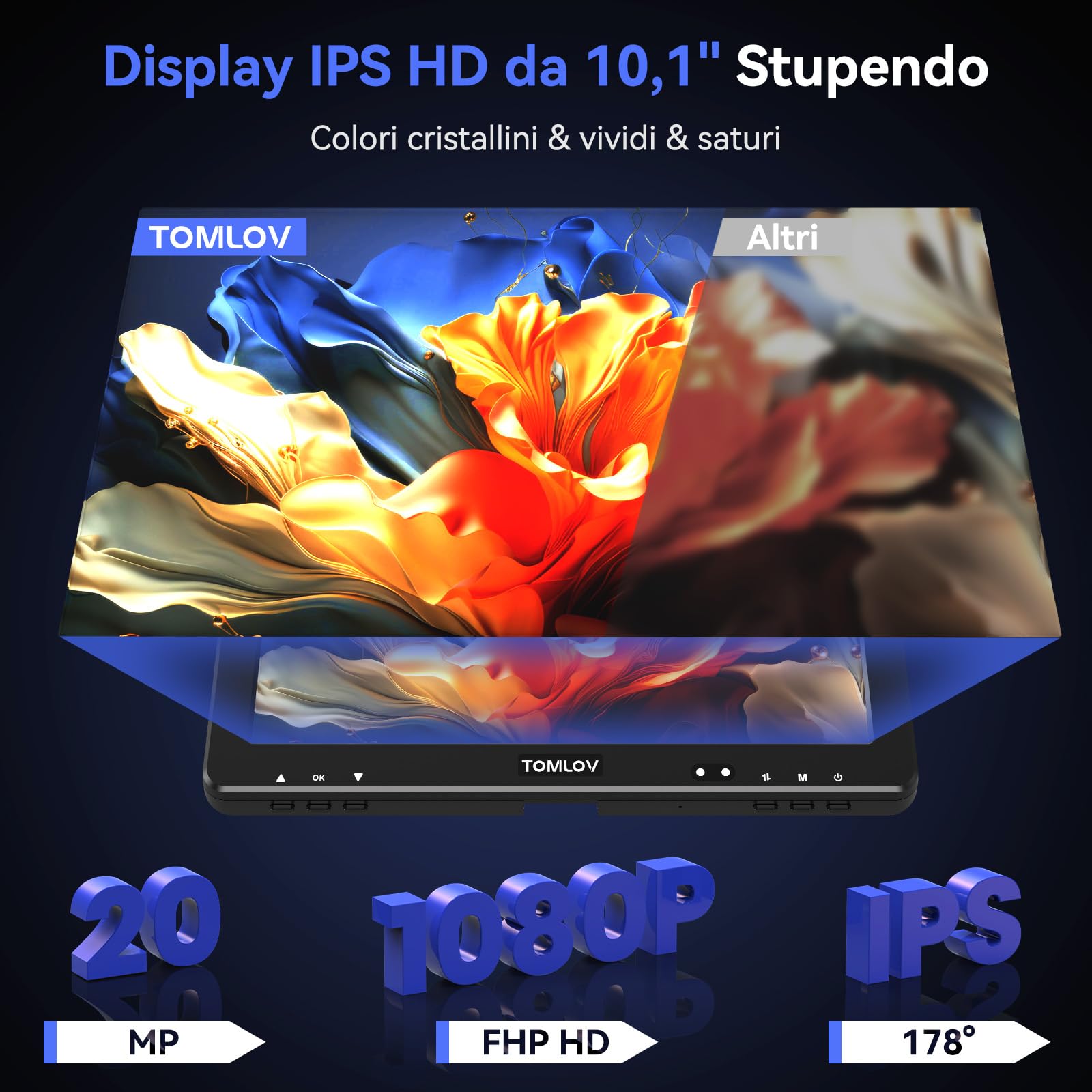 TOMLOV DM9 Max Microscopio Digitale da 10,1 Pollici, 20MP Lente d'ingrandimento per Monete/Saldatura con Schermo IPS HD, Regalo per Adulti, con 10 Luci LED Regolabili, Compatibile PC/TV