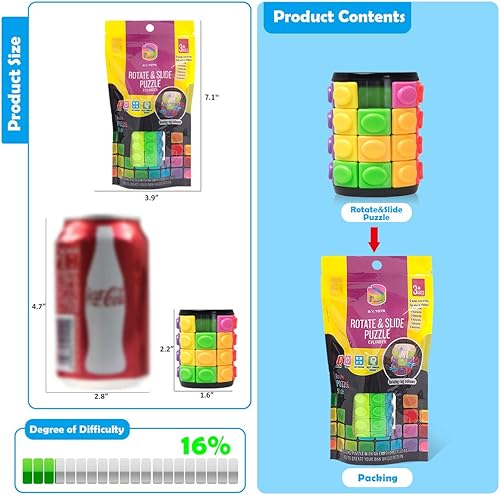 Miniatura 8 de R.Y.TOYS Gira y desliza el rompecabezas patentado, juguetes antiestrés (restaurarcrear), 8 colores, 15 capas, pieza para juego rápido, rompecabezas