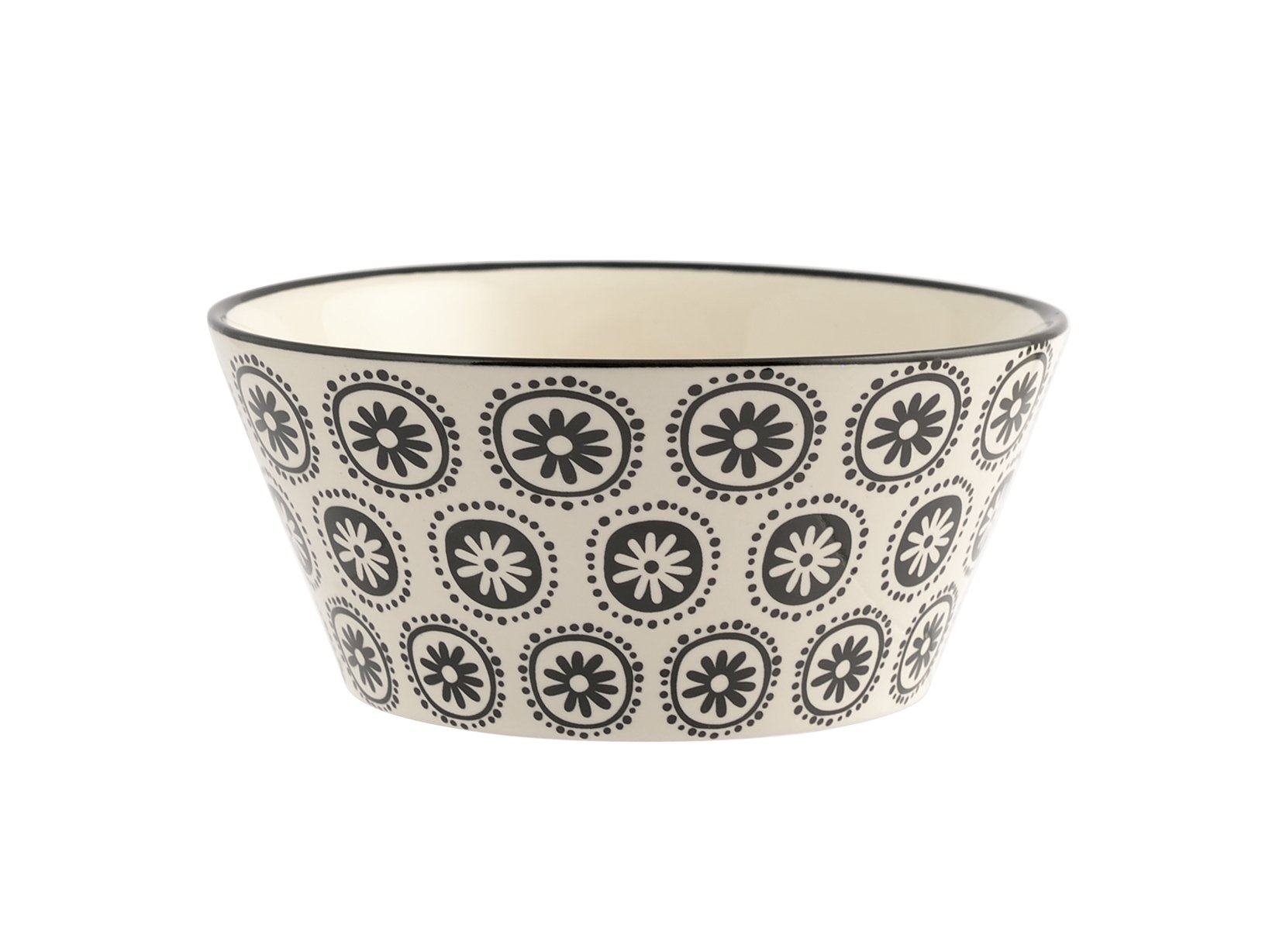 Set de 6 tazas jumbo de desayuno 340 ml – H&H línea Vhera – Decoración en blanco y negro, estilo atemporal