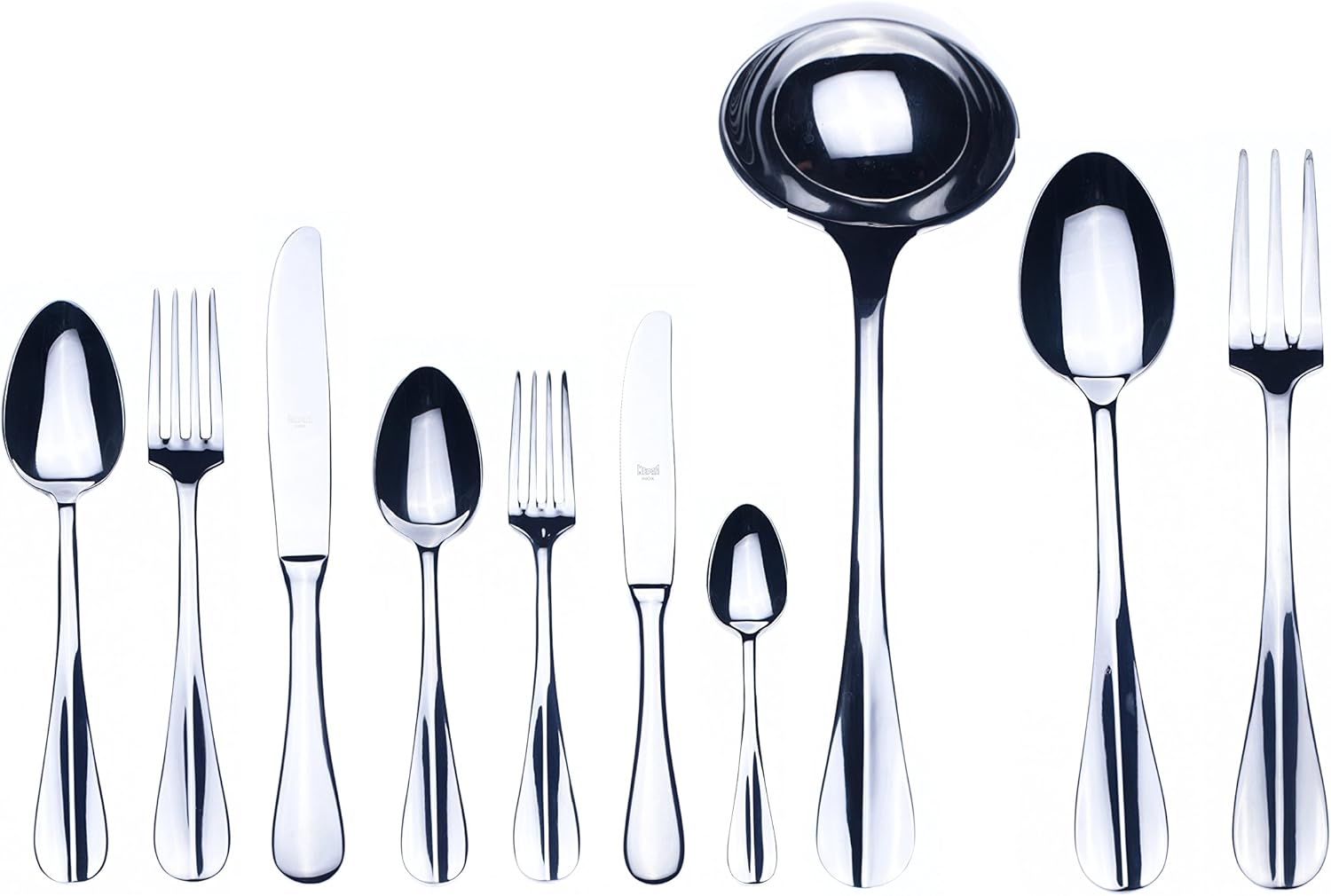 Mepra Roma 101422045 45 Pcs Flatware Set – Metallic Tableware, Dishwasher Safe Cutlery