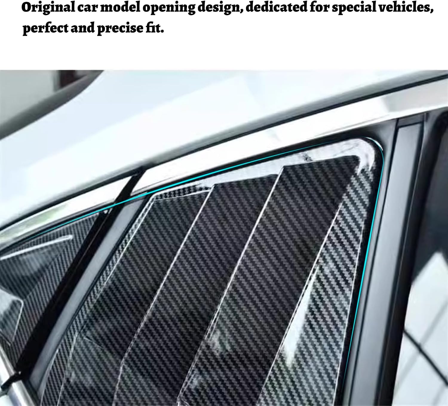 Blazeray for Toyota Camry 9th Gen 2025 2026 Racing Style Rear Side Window Louvers Air Vent Scoop Shades Panel Cover Auto Exterior Decoration Trim Accessories 4PCS(Carbon Fiber)