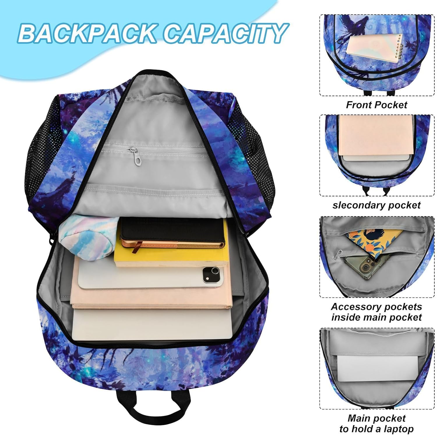 ALAZA Dragon in Forest Backpack and Lunch Bag Set Back Pack Bookbag Cooler Case Kits