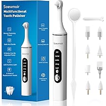 Tooth Polisher,Rechargeable Tooth Whitening Kit for Teeth Cleaning and Whitening, with 8 Brush Heads, LED Light, 5 Speed Modes Dental Polisher Personal Dental Care Kit for Home Use and Travel
