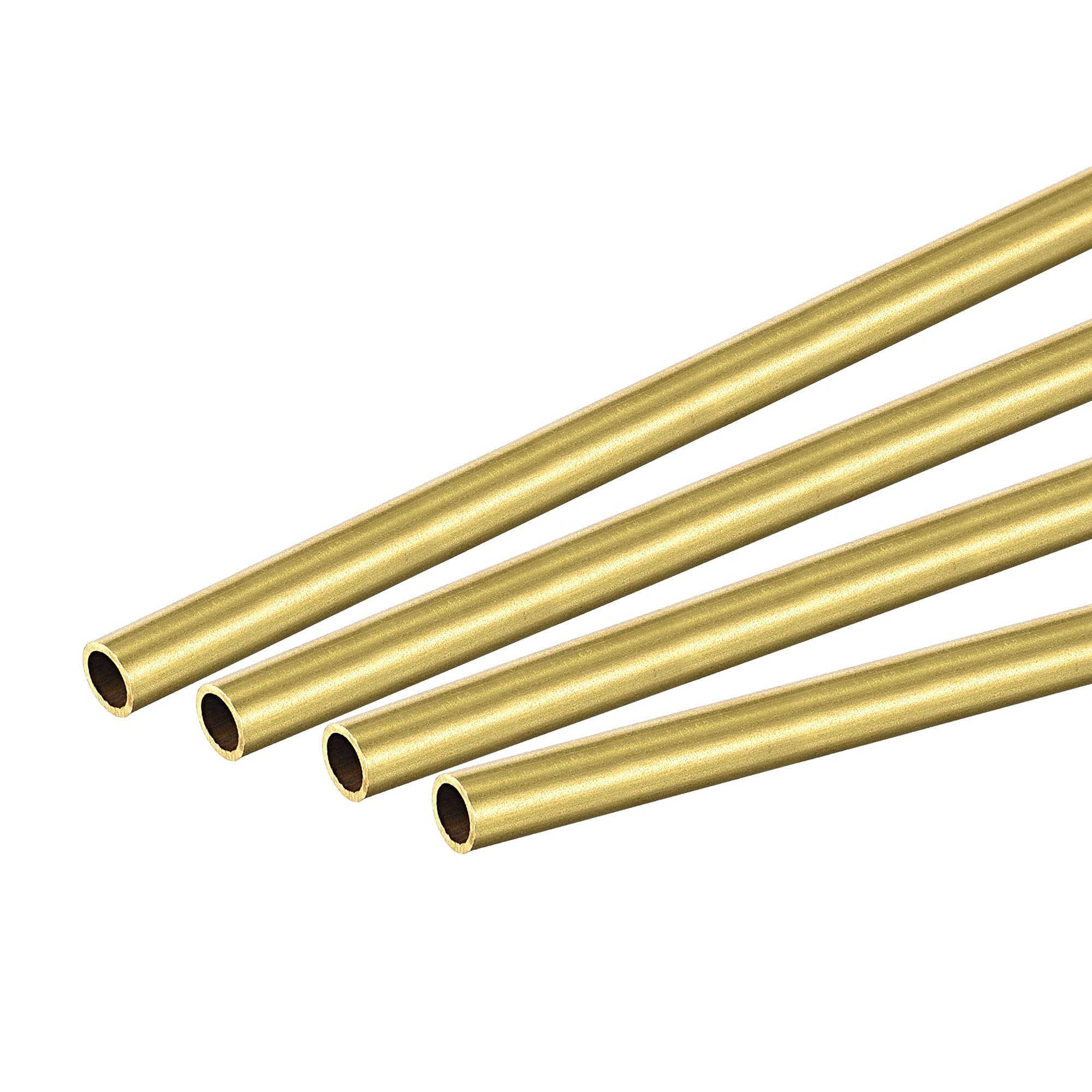 uxcell Brass Round Tube 4.5mm OD 0.5mm Wall Thickness 300mm Length Pipe Tubing 4 Pcs