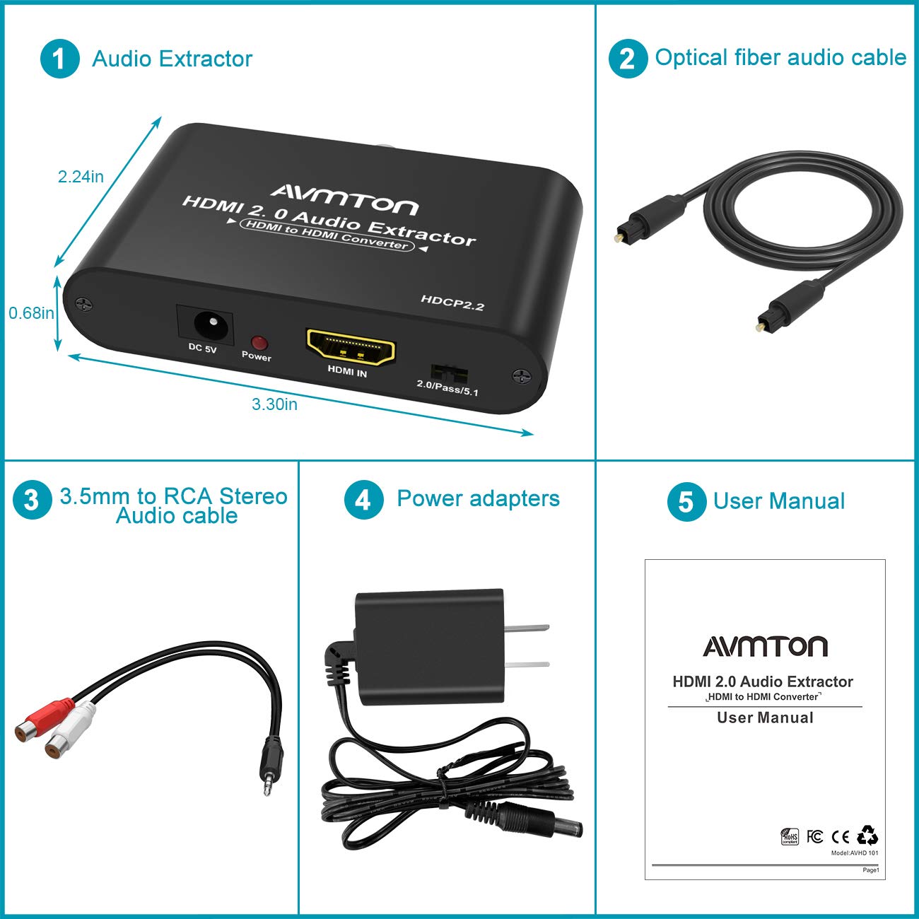 Discount 80% AVMTON Aluminum 4K 60Hz HDMI Audio Extractor Converter ,HDMI to HDMI Optical TOSLINK SPDIF+3.5MM Output Supports HDMI 2.0 HDCP 2.2 Dolby Digital/DTS Passthrough CEC, HDR10 Discount AVMTON Aluminum 4K 60Hz HDMI Audio Extractor Converter ,HDMI to HDMI Optical TOSLINK SPDIF+3.5MM Output Supports HDMI 2.0 HDCP 2.2 Dolby Digital/DTS Passthrough CEC, HDR10