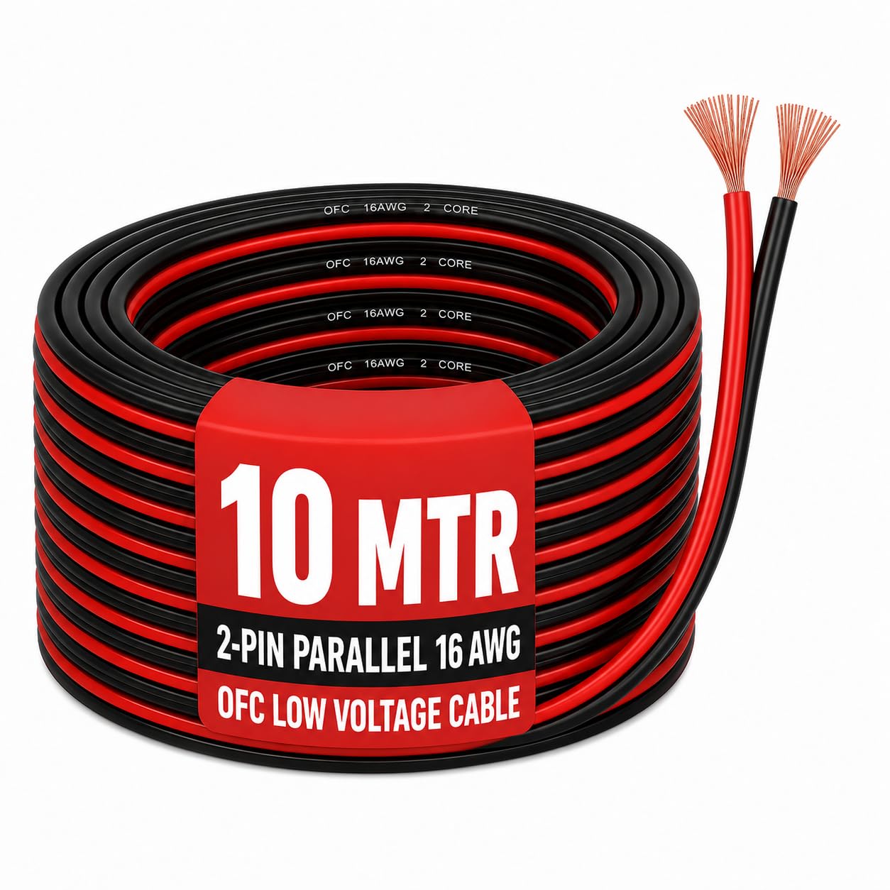 MOCKING BIRD 16 AWG Gauge Speaker Cable (10 Mtr)–2 Conductors Red Black Audio Cable, Low Voltage Copper Wire for Speaker, Home Theater, Car Audio, Amplifier, Receiver | (10 Mtr)-picture-19