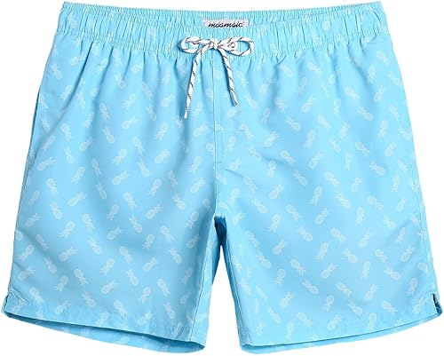 maamgic Mens Slim Fit Swim Shorts Swim Trunks 7 inch Quick Dry Mens Bathing Suits with Mesh Lining