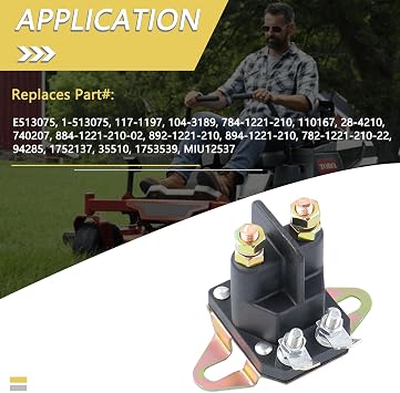 117-1197 Starter Solenoid Fit for Exmark Lawn Boy Toro | for Timecutter SS5000 Z4200 SS4225 SS4235, Replaces 784-1221-210 E513075 1-513075, 104-3189 74629 Time Cutter Riding Mower