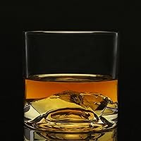 Vista 3 de LIITON Mont Blanc - Juego de regalo de 2 vasos de whisky de cristal pesado, vaso de bourbon grueso congelable de 1 libra cada uno, regalos de whisky