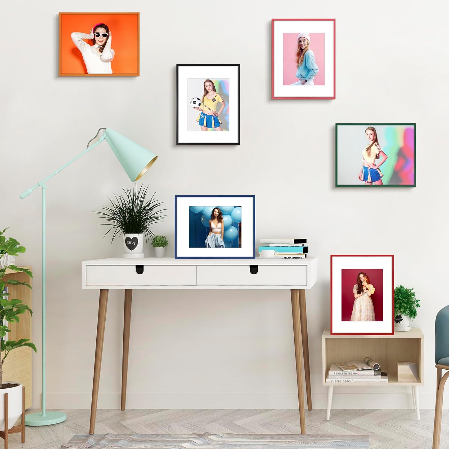 Golden State Art 2-Pack 11x14 Aluminum Picture Frames with 8x10 Mat - Black Metal Photo Frames, Shatter-Resistant Plexiglass, Wall Mountable for Home & Office Decor, Horizontal or Vertical Display