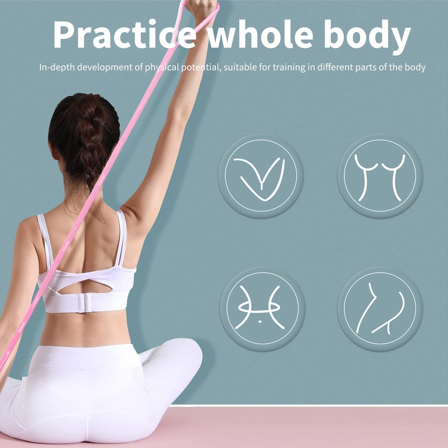 1PCS Fitness Pulling Rope Body Shaping Tube Chest Expander Elastic Yoga Rally Strap Resi Loop Exerciser Band,Purple