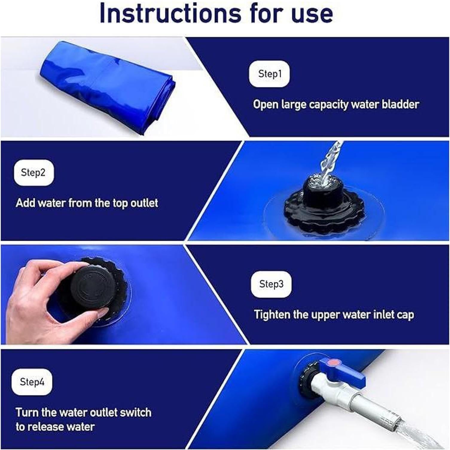 Depósito de Agua Flexible Bolsa de Almacenamiento Agua Resistente a la presión, Gran Capacidad, for Uso en Exteriores contra Incendios, construcción y tráfico Pre-Loading Bag for Bridges