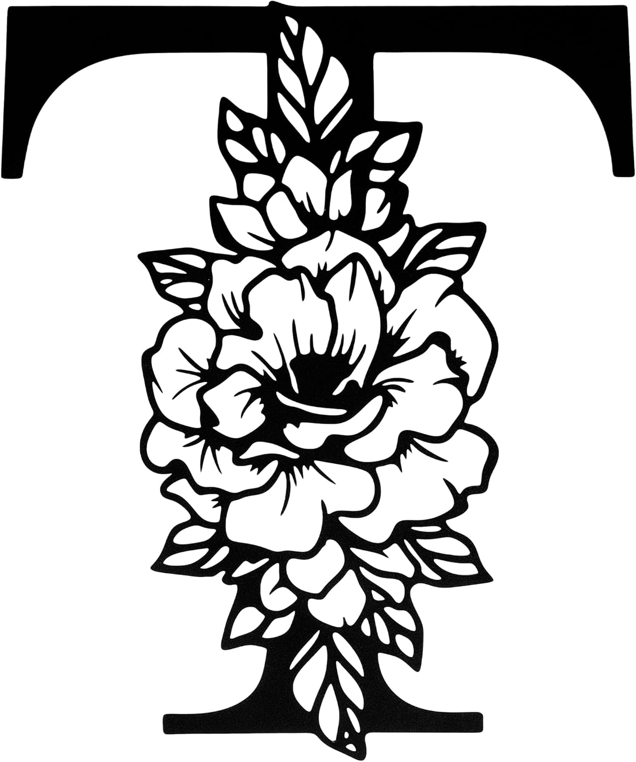 11.8 Inch Floral Metal Wall Letters for Outdoor & Indoor (T)