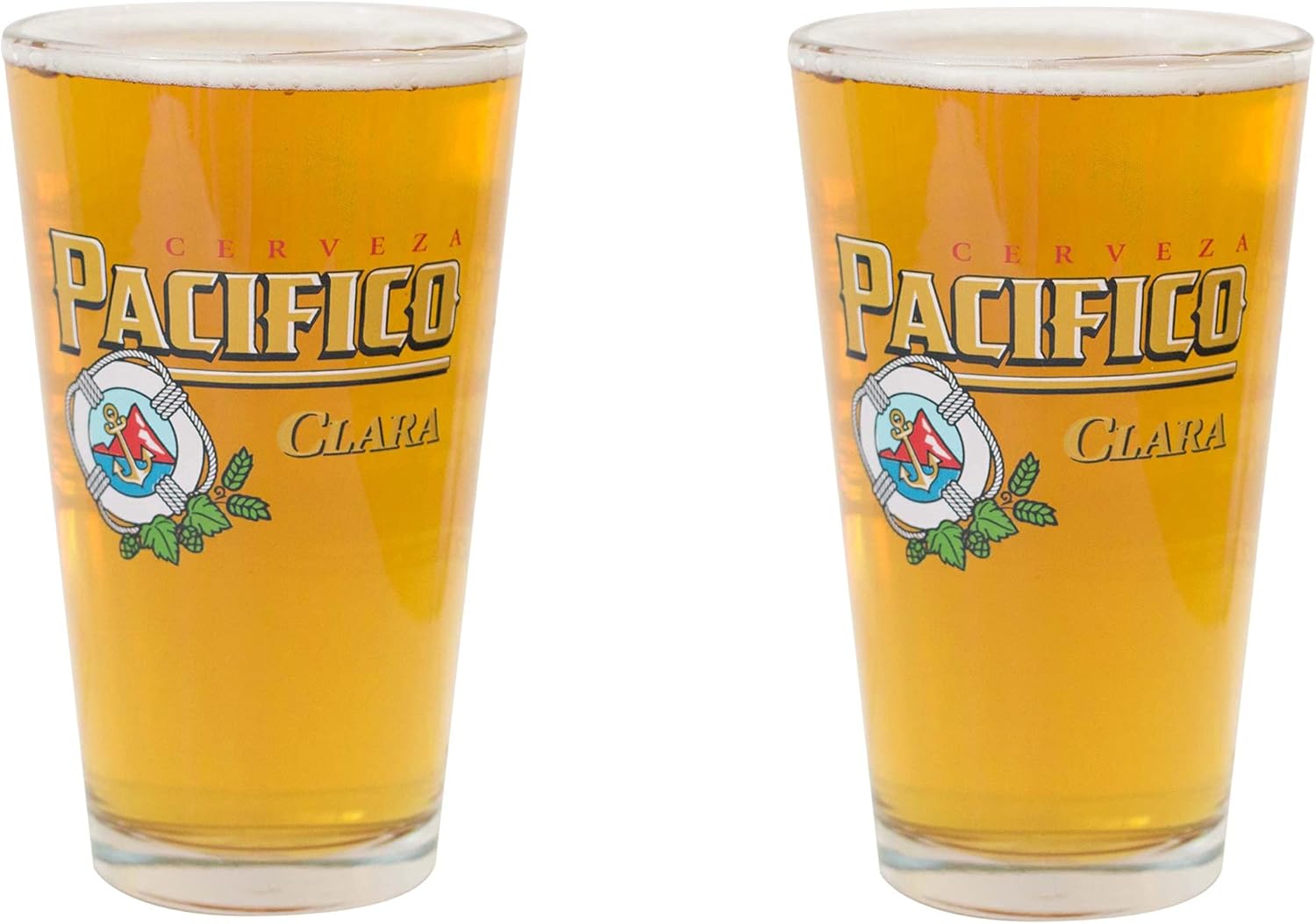 Pacifico Cerveza Mexican Beer Pint Glass | Set of 2 Glasses