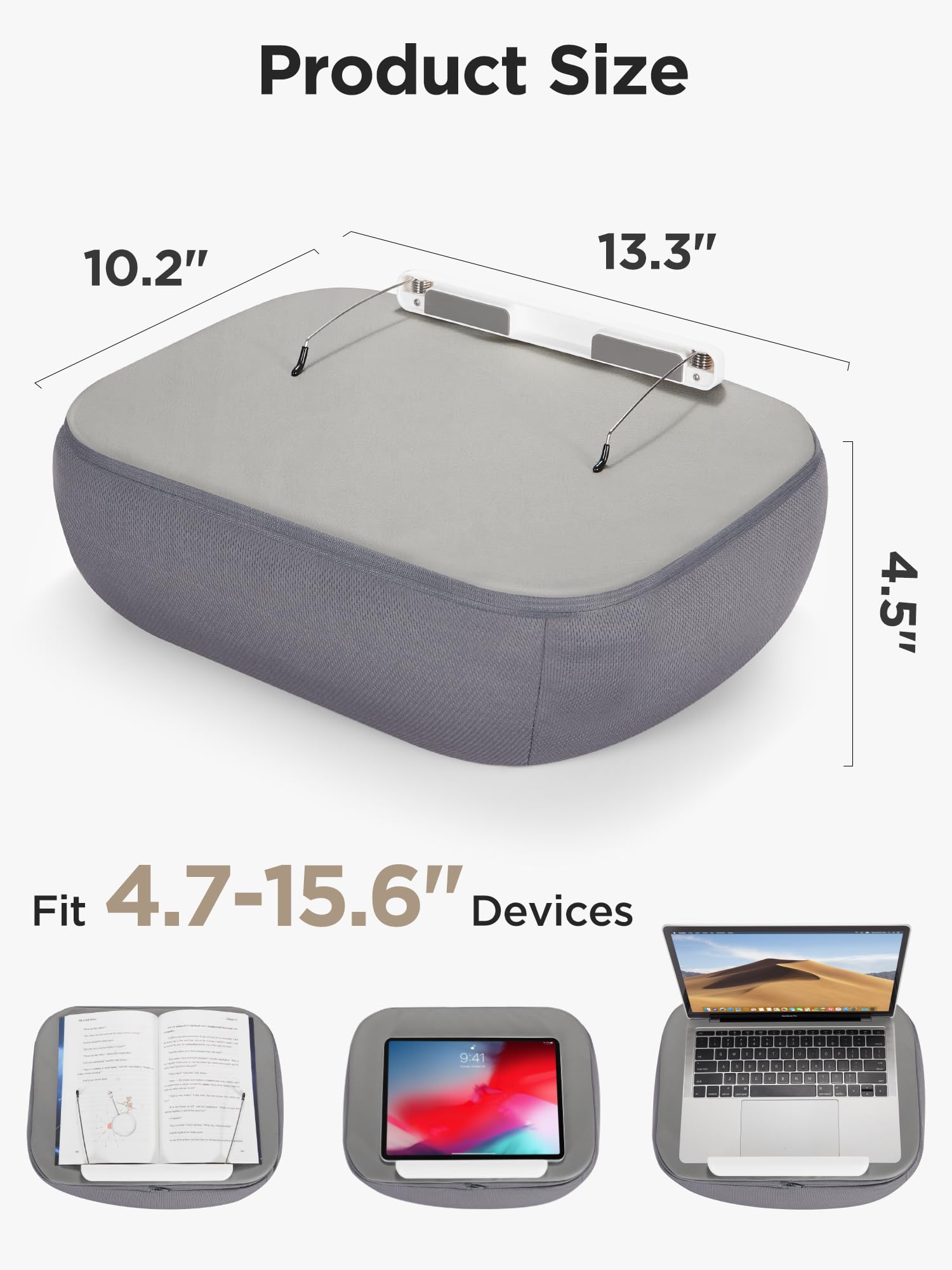 InnoGear Lap Sitzsack-Kissenständer, Buchhalter, freihändige Tablet-Halterung, gemütlich zum Lesen im Bett, Schreibtischzubehör für iPad, Kindle, Bücher, E-Reader