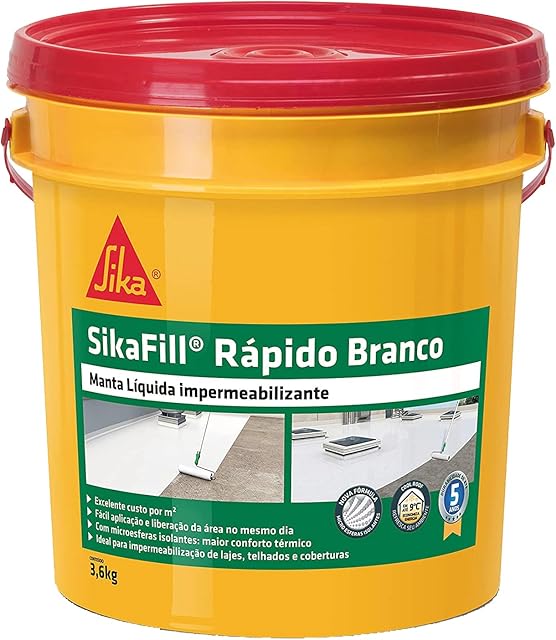 Sika - Impermeabilizante - SikaFill Rápido Cinza Concreto - Várias superfícies - Fácil aplicação - Galão 3,6Kg