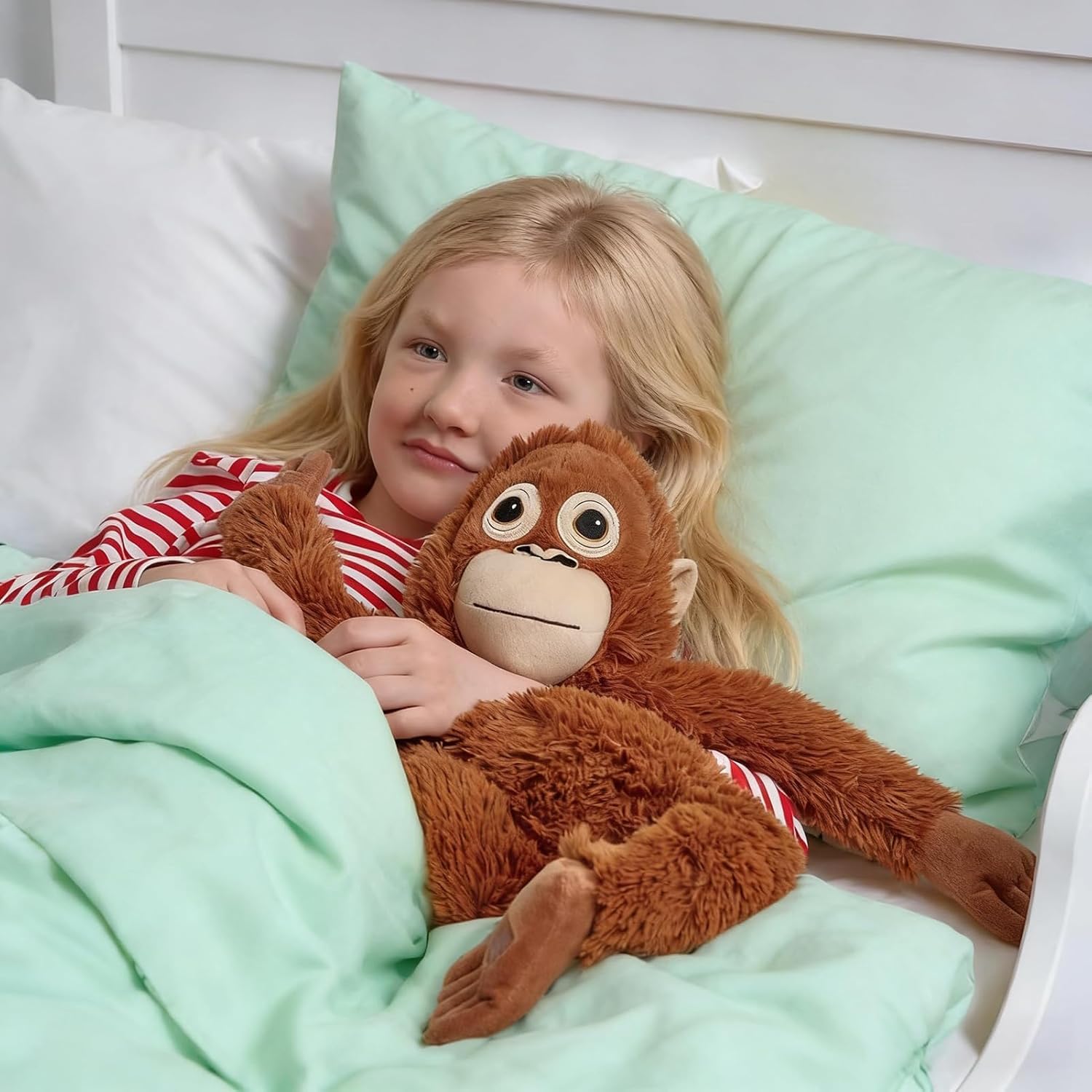 Genérico Mono De Peluche Naranja 66 Cm, Suave MuñEco De Dibujos Animados para DecoracióN Infantil, HabitacióN De NiñA, Cama, CojíN Y Accesorio FotográFico del Hogar — view 3