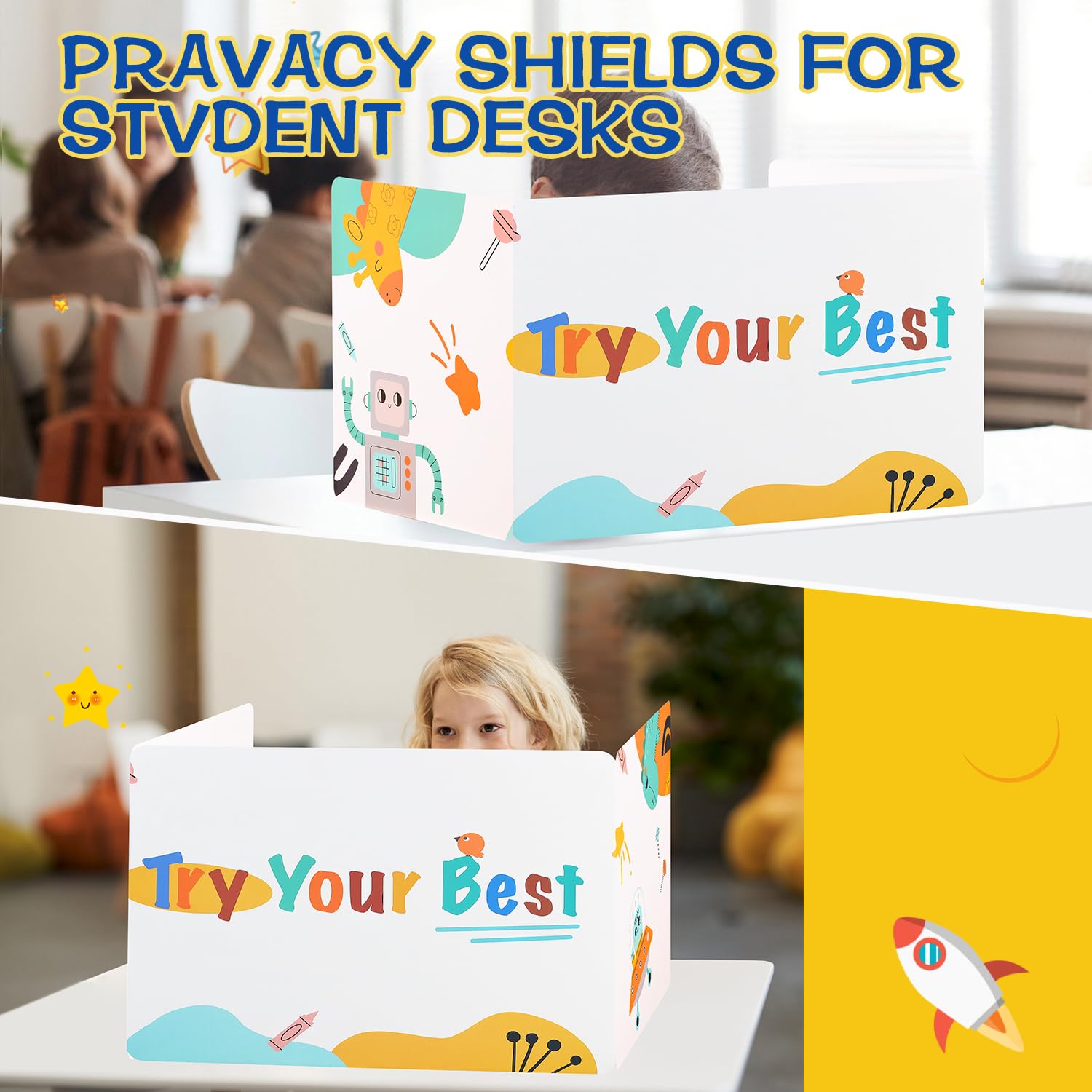 Sichtschutztafeln Für Schüler - 24-tlg Set Für Konzentriertes Lernen Im Klassenzimmer