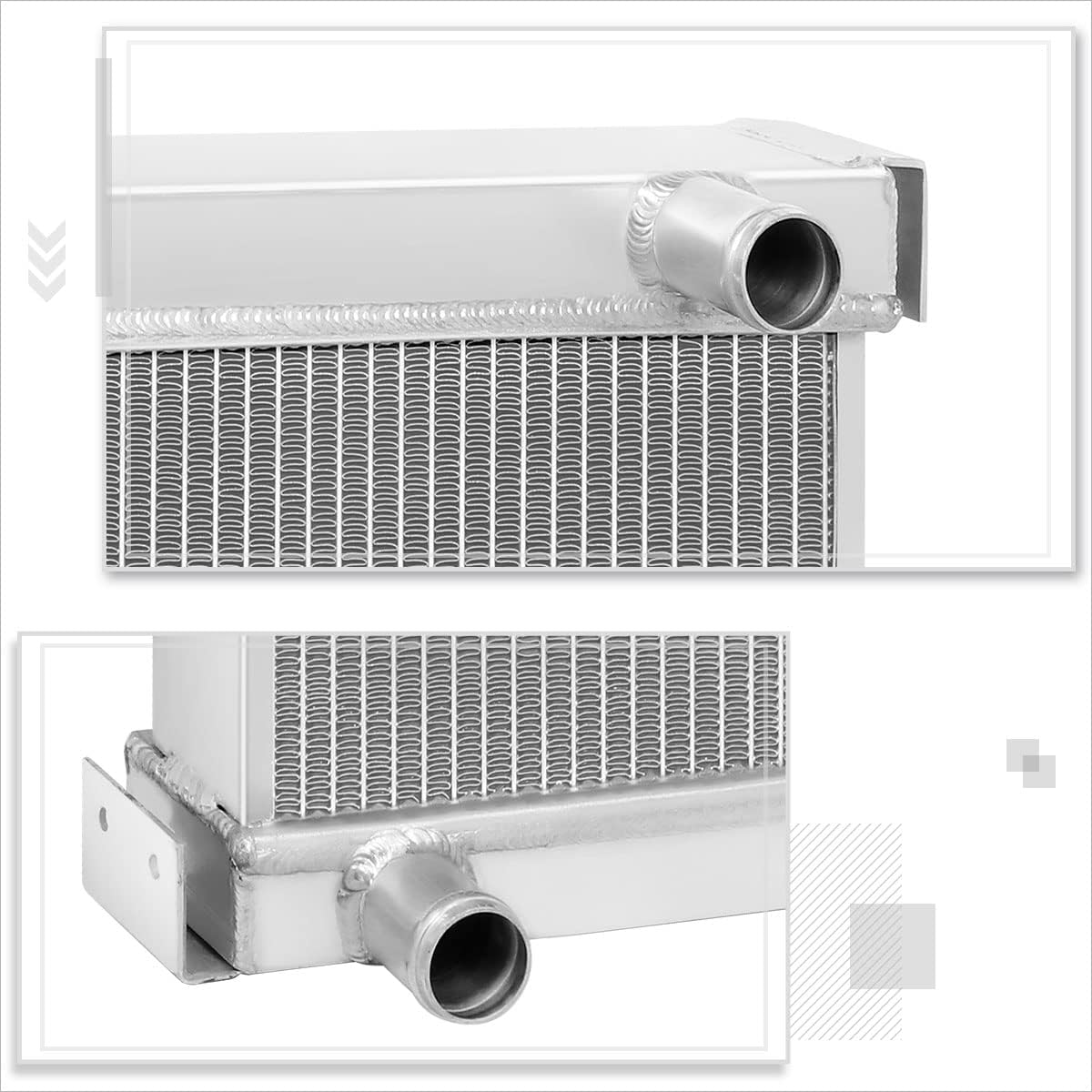 2-Row Full Aluminum Core Radiator Replacement Compatible with 97-06 Jeep Wrangler YJ/TJ 2.4-4.2l MT