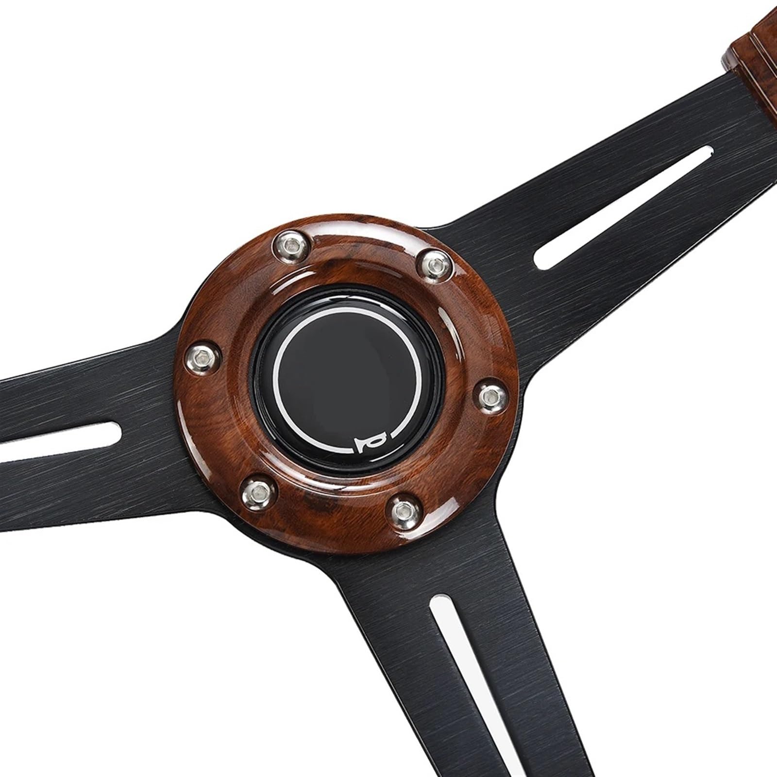Universal Rennlenkrad 14 Zoll Holzmaserung Racing Lenkrad 350mm Retro Tiefe Mais Driften Sport Lenkräder Universal(A)