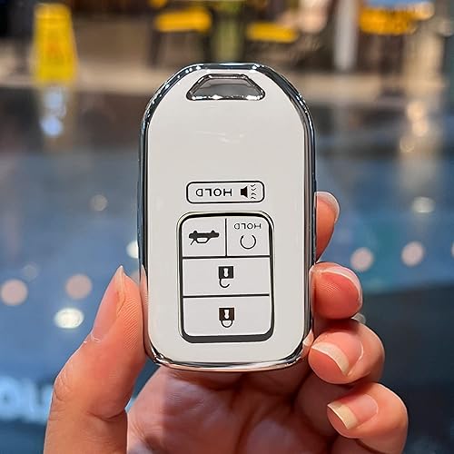 Miniatura 3 de Funda para llavero Honda  Funda de TPU suave para llavero Honda Accord Civic CRV Pilot Odyssey Smart Key Fob Cover, Blanco