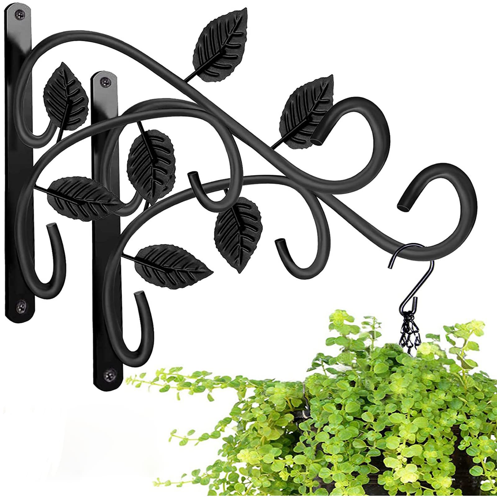 Crochets de jardinière murale de style européen, lot de 2 patères de suspension 30,5 cm