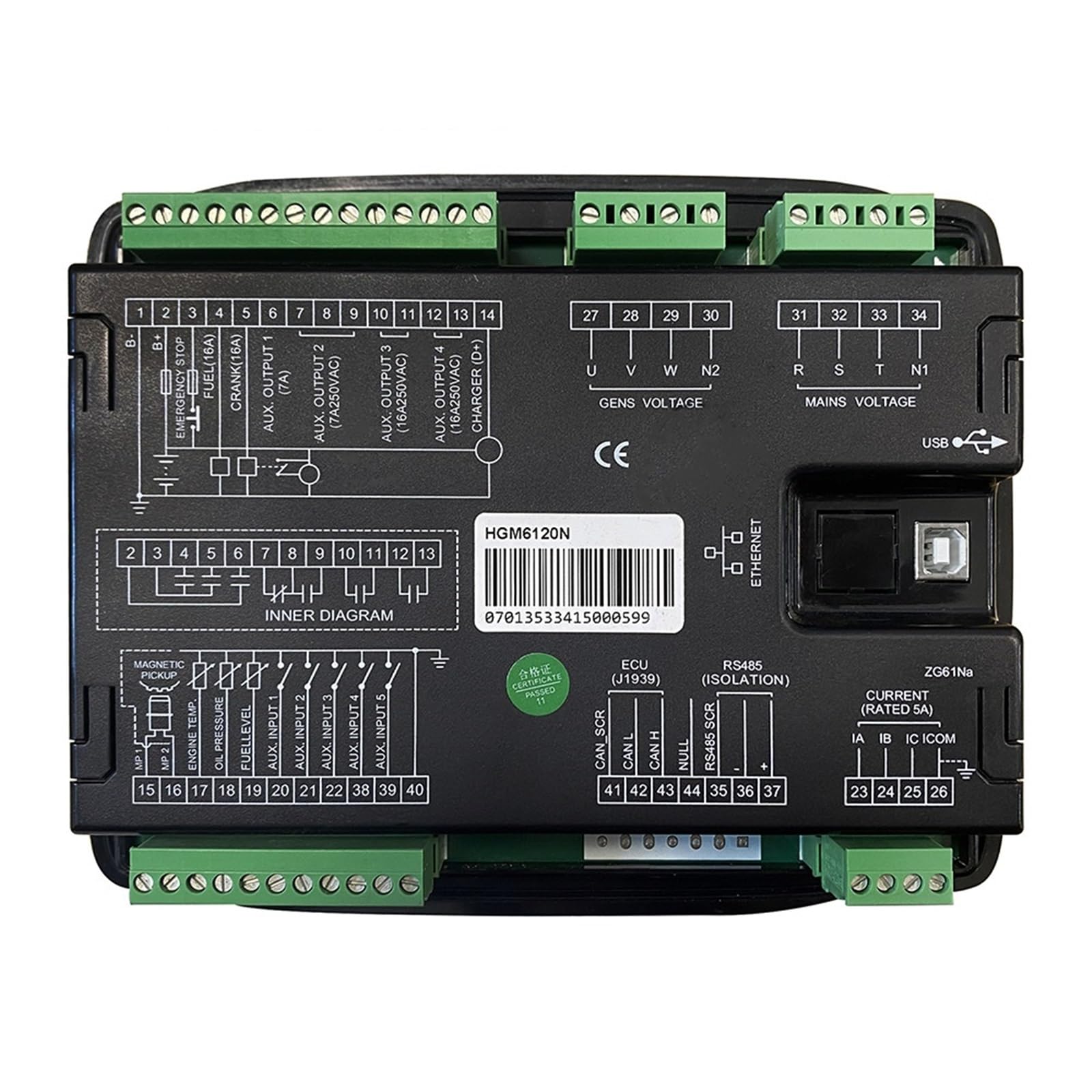 Jdilfunu Hgm6120n Auto Start Generator Controller Amf Control Module Panel Genset Parts Optional Monitor 1Pcs