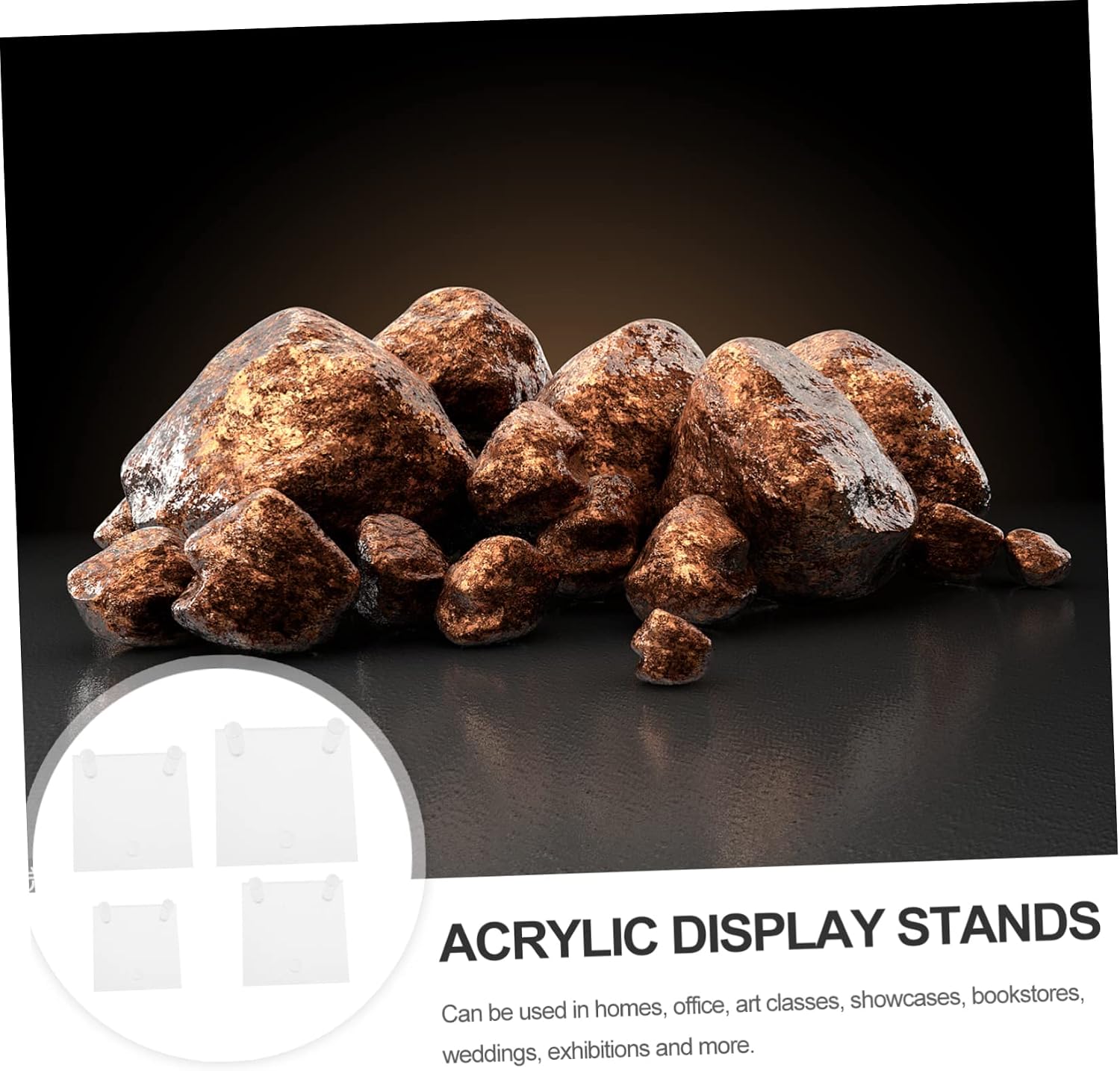 Alipis 4pcs Acrylic Display Stands for Crystals and Minerals Clear Transparent Racks for Organizing Stones and Collectibles Design for Home and Showcase