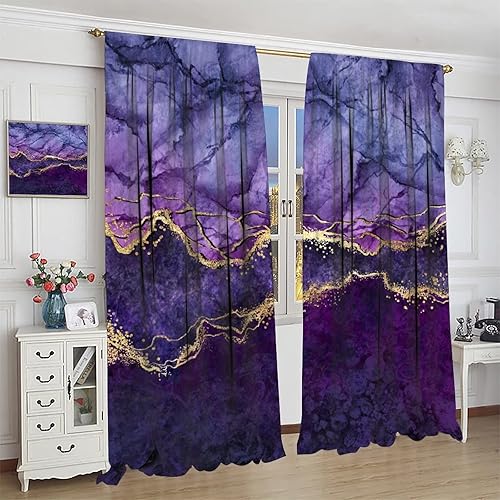 Miniatura 4 de Cortina opaca con textura de piedra abstracta de mármol, cortina de oscurecimiento con bolsillo para barra, cortina para sala de estar, cocina,