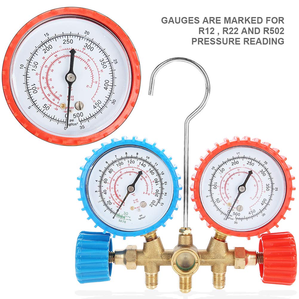Outils de climatisation frigorifique Jeu de jauges de collecteur de Diagnostic AC avec kit de Tuyau et de Crochet