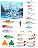 UCEC Advent Calendar 2025 Fishing Advent Calendar Fishing Gifts For Men Teens Boys 24 Days Christmas Countdown Calendar Fishing Tackle Lures Gifts